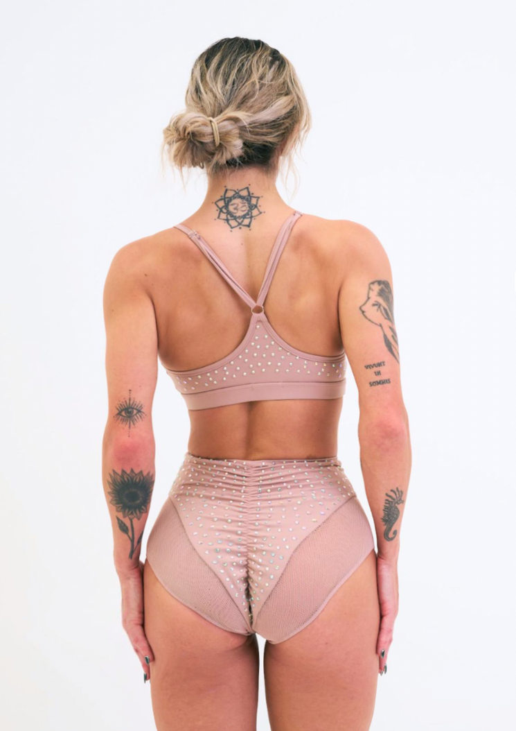 Roxie Diamante top - Taupe