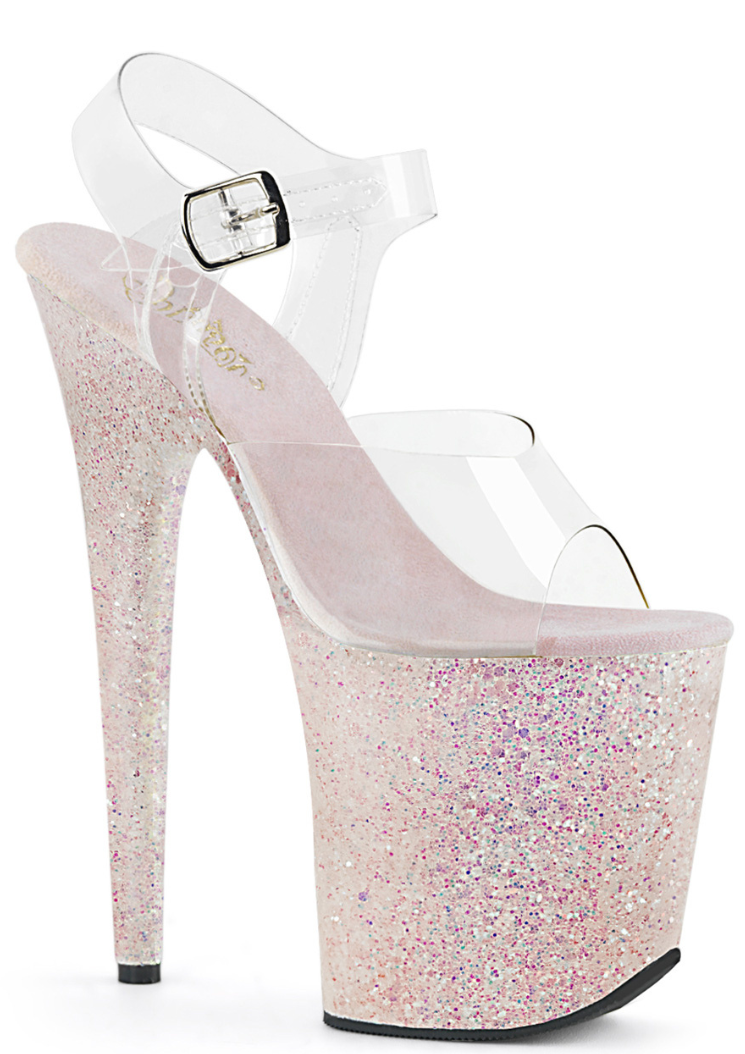 Flamingo 808LG - 8 inch - Clear / Opal Multi Glitter