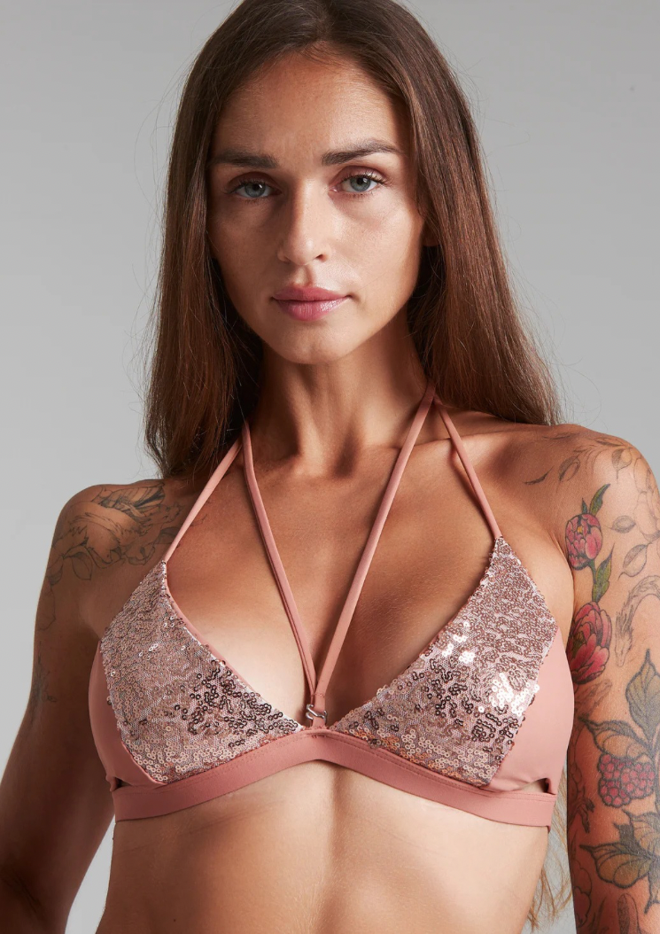 Sparkling top - Rose poudré