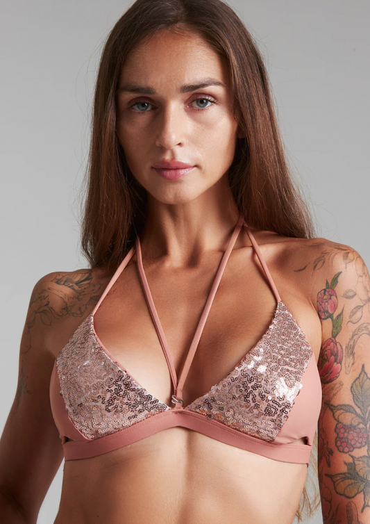 Sparkling top - Rose poudré