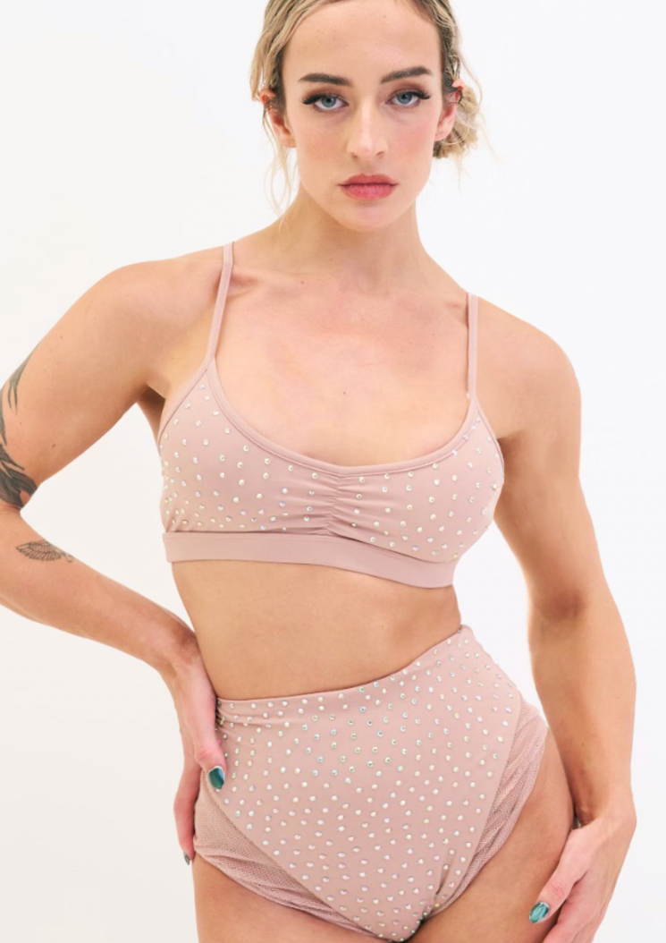 Shorty Roxie Mesh Diamante - Taupe