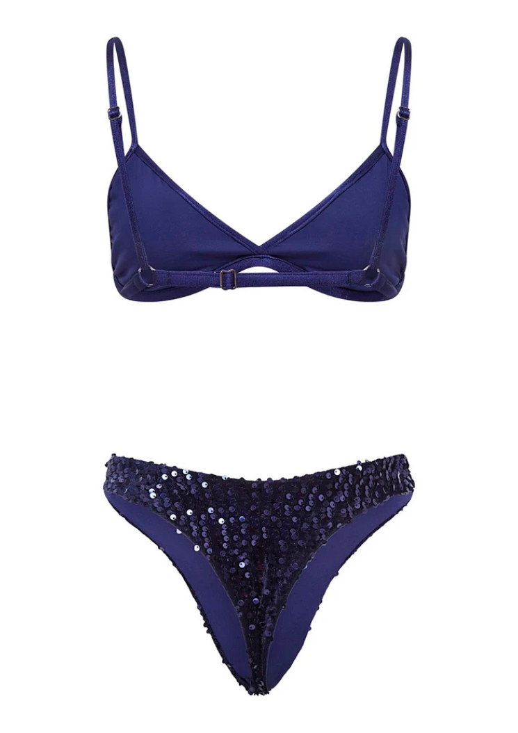 Tanga Tria - Bleu marine sequins