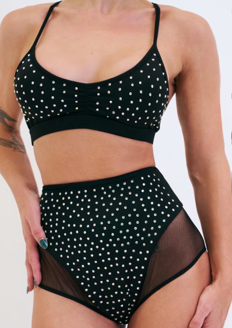 Shorty Roxie Mesh Diamante - Noir