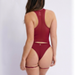 Anna Basque Suspender set - Wine