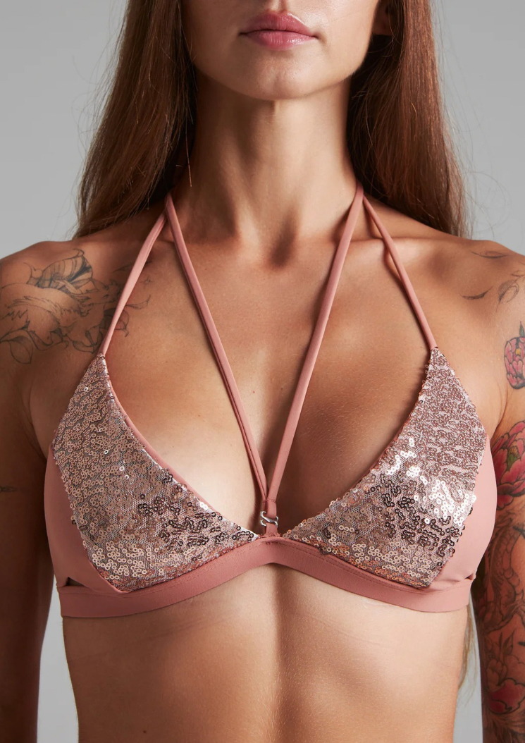 Sparkling top - Rose poudré