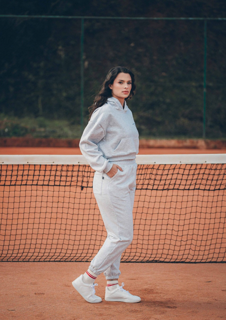 Cropped Hoodie - Gris clair