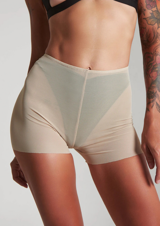 Moire shorts - Nude