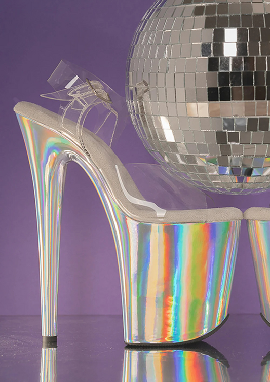 Disco Unicorn – Adhésif holographique pour Pleaser Flamingo 8 inch